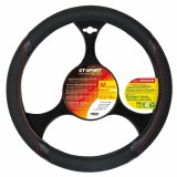 Husa volan GT Sport Premium - M - &Oslash; 37/39cm - Negru/Rosu Garage AutoRide