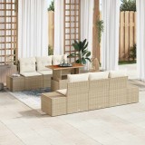 VidaXL Set de masă pentru grădină 7 pcs Bej, crem 100 x 55 x 73 cm