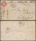 Switzerland 1873 Postal History Rare Stationery Cover Locle Bradsus DB.425