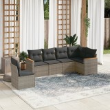 Cumpara ieftin Set mobilier grădină cu perne, 6 piese, gri, poliratan