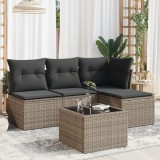 Cumpara ieftin Gossi set canapea de gradina cu perne, 5 piese, gri, poliratan