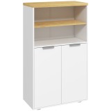 kleankin Mobilier de depozitare pentru baie cu 2 uși și 2 compartimente deschise dim. 60L x 30A x 102H cm, alb | Aosom Romania