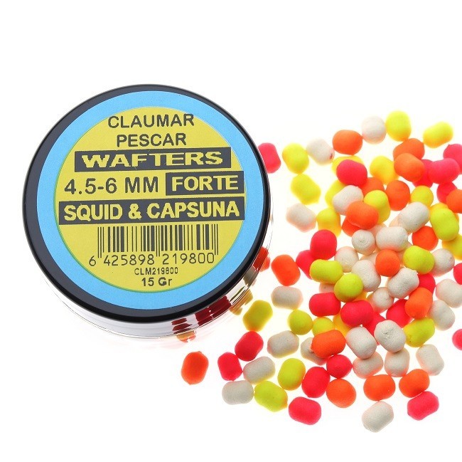 Wafters Claumar Squid-Capsuna Forte Mix Color 15Gr 4.5-6mm
