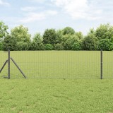 VidaXL &Icirc;mprejmuirea Euro cu 13 St&acirc;lpi 0.6x25 m Oțel galvanizat gri