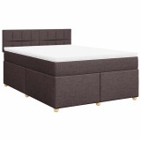 Cumpara ieftin Pat box spring cu saltea, maro inchis, 140x200 cm, textil