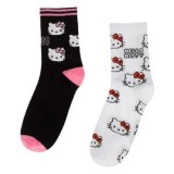 Șosete Sport Hello Kitty Negre Albe pentru Femei - 2 Perechi, CMCLASS