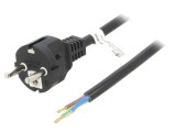 Cablu CEE 7/7 E/F 1,5m 16A 250V PVC Negru