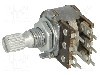 Potentiometru rotativ, 47k&amp;Omega;, stereofonic, liniar, 100mW, TELPOD - PRP162G 47K A 16P6 foto