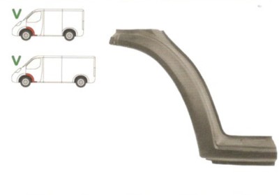 Segment reparatie aripa fata exterior Ford Transit 1992-2000 Partea Stanga, Fata, in partea din spate a aripii, cu parte din prag, prag din metal foto