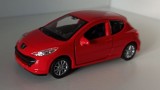 Macheta Peugeot 207 2008 rosu - Welly 1/36, 1:32
