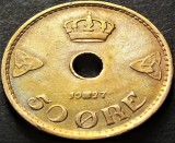 Cumpara ieftin Moneda istorica rara 50 ORE - NORVEGIA, anul 1927 * cod 3512