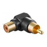 Adaptor RCA mama - RCA tata 90 negru contacte aurite Goobay