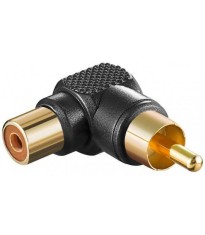 Adaptor RCA mama - RCA tata 90 negru contacte aurite Goobay foto