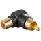 Adaptor RCA mama - RCA tata 90 negru contacte aurite Goobay