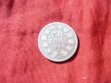 Moneda Argint 50 Bani 1900 Carol I, Calitate Buna, Romania