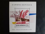 1992 - Expozitia Mondiala Sevilla'92 - colita dantelata - LP1294