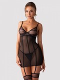 Chemise Nuites Obsessive, Negru, S/M