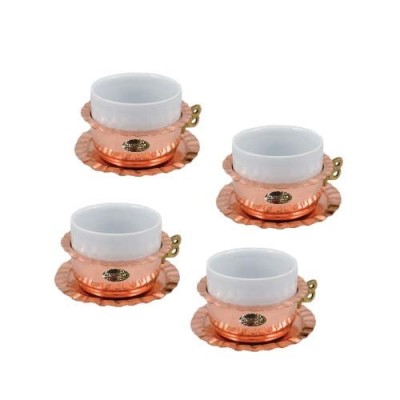 Set 4 Cesti de Cafea din Cupru+Portelan, 200ml foto