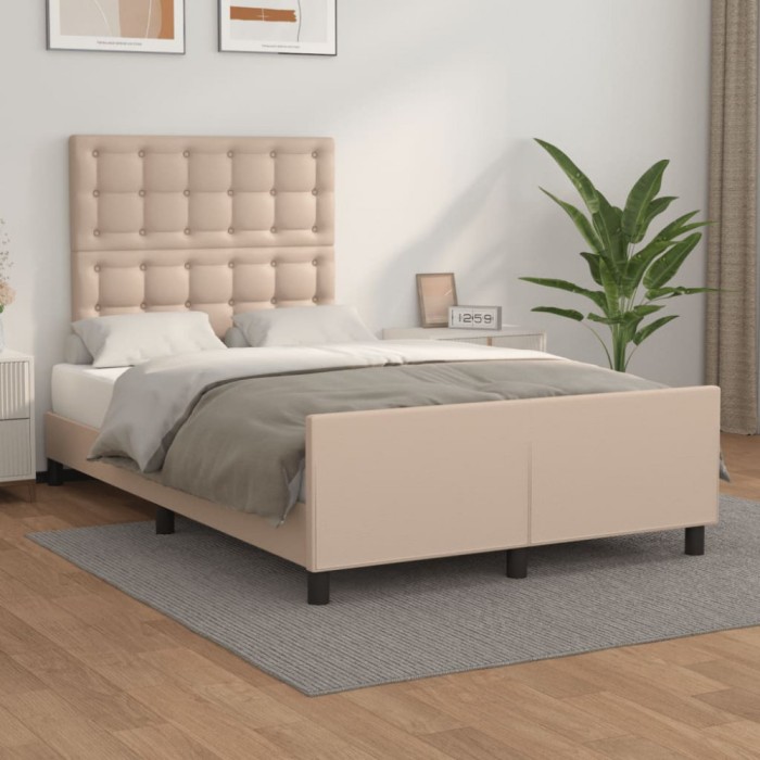 Cadru de pat fără saltea cappuccino 120x190cm piele artificială