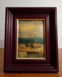 Tablou Limoges vechi | Peisaj marin cu barci | Franta