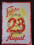 PM334N Material de propagandă comunistă, Trăiască 23 August și cu stema PMR