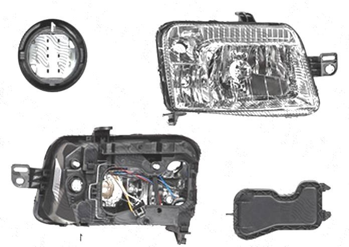 Far Fiat Panda (169), 09.2003-12.2012, fata, Dreapta, mufa cu 14 pini; H4+PY21W+W5W; electric, BestAutoVest