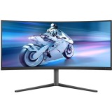 Monitor Gaming Philips EVNIA Curbat, 34, QD-OLED, WQHD, 175Hz, 0.03ms, HDR400, TrueBlack, FlickerFree, HA, HDMI, DisplayPort, USB, hub, RGB, Light, FX