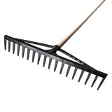 Grebla pentru frunze, Lumytools LT35879, PVC, cu coada din lemn, 18 dinti, 130 cm