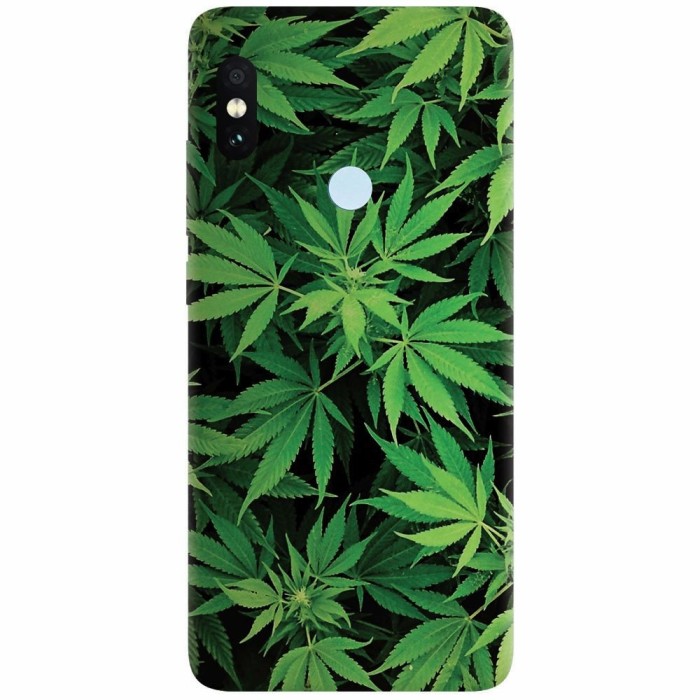 Husa silicon pentru Xiaomi Mi 8, Green Leaf Pattern