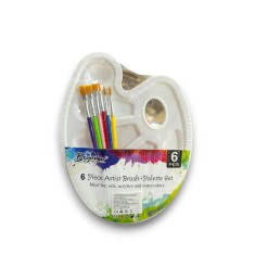 Paleta de pictat + 6 pensule de diferite dimensiuni