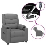 Cumpara ieftin Fotoliu rabatabil electric, gri, piele ecologica