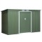 Casuta/magazie/sopron de gradina pentru depozitare unelte, otel si PP, verde, 280x130x172 cm