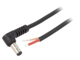 Cablu Alimentare DC 5,5/2,5 Mufă Unghiulară Negru 1,5m