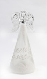 Cumpara ieftin Decoratiune Craciun - Glass Angel with Light, Merry Christmas | Everbright Gifts
