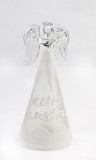 Decoratiune Craciun - Glass Angel with Light, Merry Christmas | Everbright Gifts