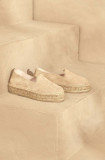 Cumpara ieftin Manebi espadrile din piele intoarsa Hamptons Double Sole Espadrilles culoarea bej, cu platforma, K 1.1 D0