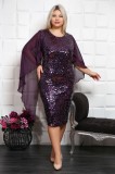 Cumpara ieftin Rochie cu paiete si voal Encanta Regal - 46Marimea