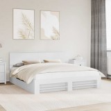 vidaXL Cadru de pat cu headboard Alb 180 x 200 cm Lemn compozit 3408732
