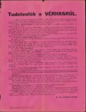 A2771N Tudnival&oacute;k a v&eacute;rhasr&oacute;l, M kir bel&uuml;gyminiszter, Schmidl S&aacute;ndor k&ouml;nyvnyomd&aacute;ja, Budapest