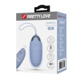 Jessica - Ou vibrator cu telecomandă, albastru, 7.2 cm