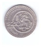 Moneda Mexic 20 peso 1981 Cultura Maya, stare buna, curata