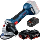 Bosch GWS 180-LI + GBA + GAL 1880 CV - Polizor unghiular 125 mm + Set 2 acumulatori si incarcator Li-Ion 18 V 5 Ah
