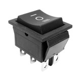 Intrerupator FR 31x31x25mm (ON)-OFF-(ON) I-O-II 15A 250Vac negru