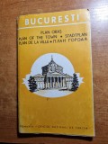 harta orasului bucuresti - din anul 1970 - dimensiuni 96 / 69 cm