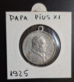 Papa Pius XI Medalion vechi datat 1925, pandativ - biserica - crestinism - botez