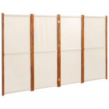 Cumpara ieftin Paravan de camera cu 4 panouri, alb crem, 280x180 cm