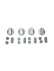 Set 4 Butoane Universale Aragaz/Cuptor Argintii 39mm + Adaptoare 6mm/8mm