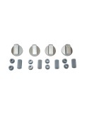 Set 4 butoane universale cuptor/aragaz argintii/gri + adaptoare