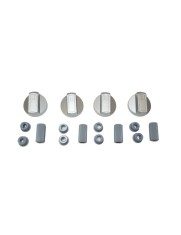 Set 4 butoane universale cuptor/aragaz argintii/gri + adaptoare