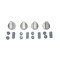 Set 4 butoane universale cuptor/aragaz argintii/gri + adaptoare